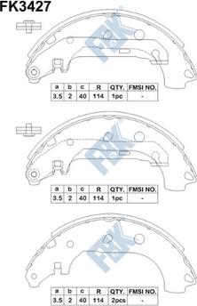 FBK FK3427 - Drum Brake Shoe Set car-mod.net