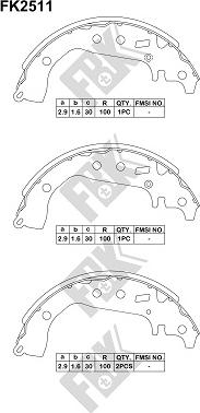 FBK FK2511 - Drum Brake Shoe Set car-mod.net