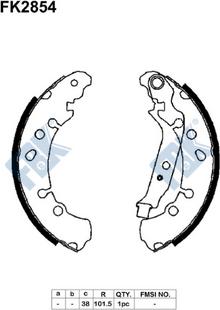 FBK FK2854 - Drum Brake Shoe Set car-mod.net