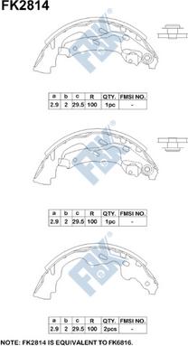 FBK FK2814 - Drum Brake Shoe Set car-mod.net
