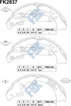 FBK FK2837 - Drum Brake Shoe Set car-mod.net