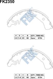 FBK FK2350 - Drum Brake Shoe Set car-mod.net