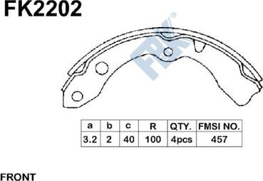 FBK FK2202 - Drum Brake Shoe Set car-mod.net