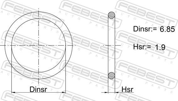 Febest 04400-005 - Seal Ring, air conditioning system line car-mod.net