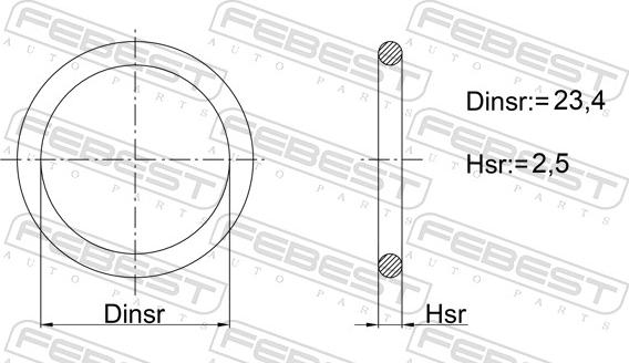 Febest 02400-009 - Seal Ring, hydraulic filter car-mod.net