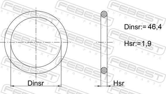 Febest 02400-015 - Seal Ring, hydraulic filter car-mod.net