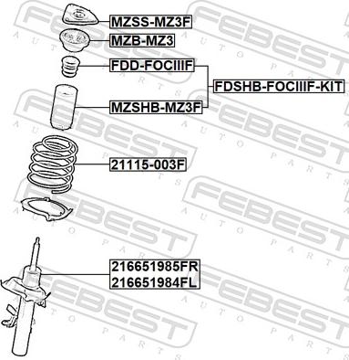 Febest 21115-003F - Coil Spring car-mod.net