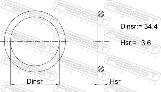 Febest 23400-042 - Seal, coolant tube car-mod.net
