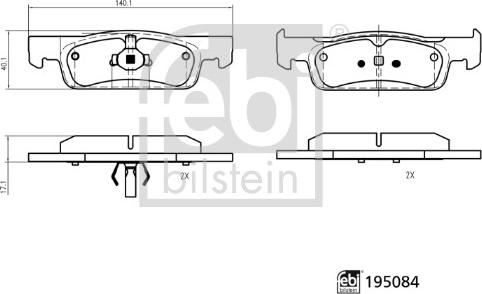 Febi Bilstein 195084 - Brake Pad Set, disc brake car-mod.net