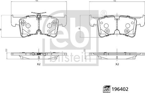 Febi Bilstein 196402 - Brake Pad Set, disc brake car-mod.net