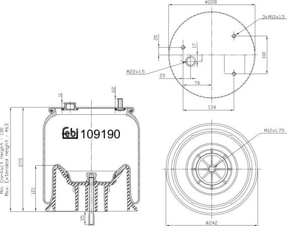 Febi Bilstein 109190 - Bellow, air suspension car-mod.net