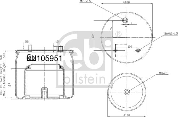 Febi Bilstein 105951 - Bellow, air suspension car-mod.net