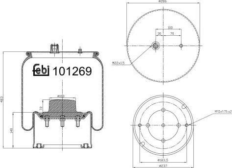 Febi Bilstein 101269 - Bellow, air suspension car-mod.net