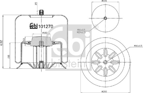 Febi Bilstein 101270 - Bellow, air suspension car-mod.net