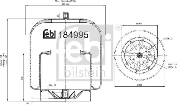 Febi Bilstein 184995 - Bellow, air suspension car-mod.net