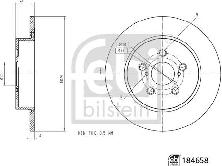 Febi Bilstein 184658 - Brake Disc car-mod.net
