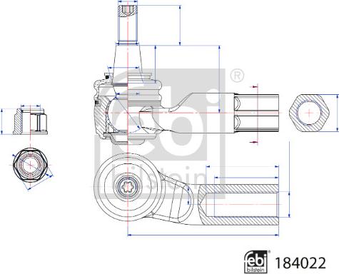 Febi Bilstein 184022 - Tie Rod End car-mod.net