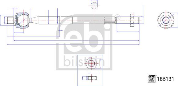 Febi Bilstein 186131 - Inner Tie Rod, Axle Joint car-mod.net