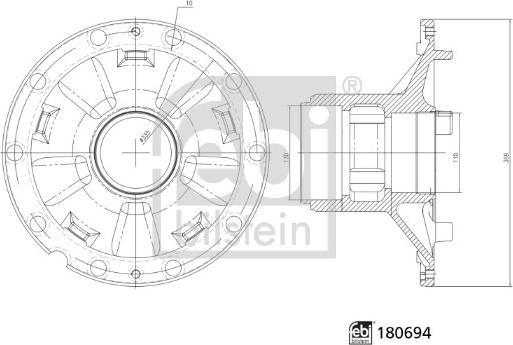 FEBI Bilstein 180694 - Wheel Hub car-mod.net