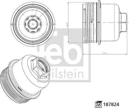 Febi Bilstein 187824 - Cap, oil filter housing car-mod.net