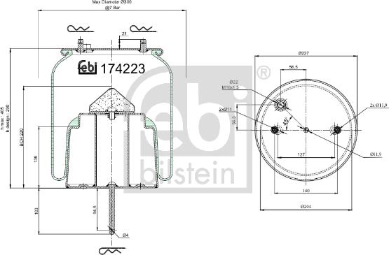 Febi Bilstein 174223 - Bellow, air suspension car-mod.net