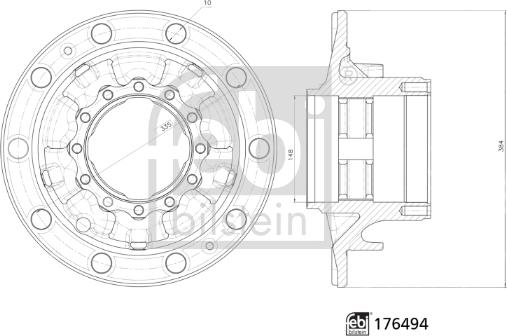 Febi Bilstein 176494 - Wheel Hub car-mod.net