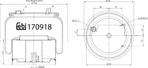 Febi Bilstein 170918 - Bellow, air suspension car-mod.net