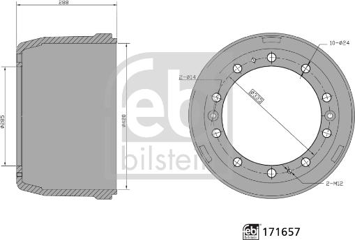 Febi Bilstein 171657 - Brake Drum car-mod.net