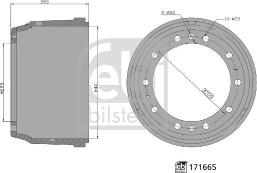 Febi Bilstein 171665 - Brake Drum car-mod.net