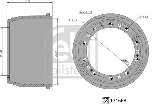 FEBI Bilstein 171668 - Brake Drum car-mod.net