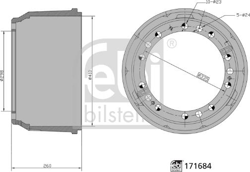 Febi Bilstein 171684 - Brake Drum car-mod.net