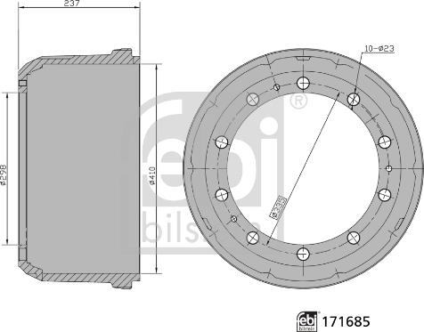 Febi Bilstein 171685 - Brake Drum car-mod.net