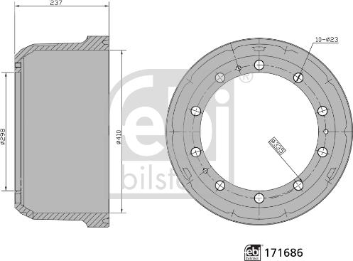 Febi Bilstein 171686 - Brake Drum car-mod.net