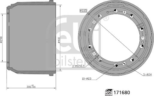 Febi Bilstein 171680 - Brake Drum car-mod.net
