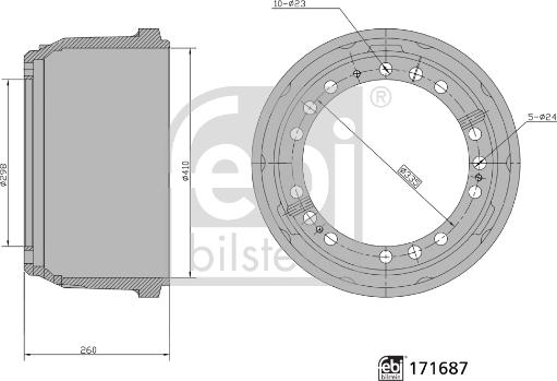 Febi Bilstein 171687 - Brake Drum car-mod.net