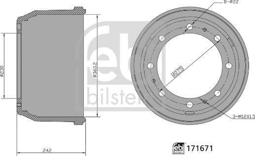 FEBI Bilstein 171671 - Brake Drum car-mod.net