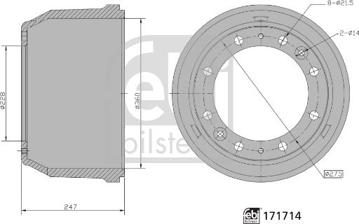 Febi Bilstein 171714 - Brake Drum car-mod.net