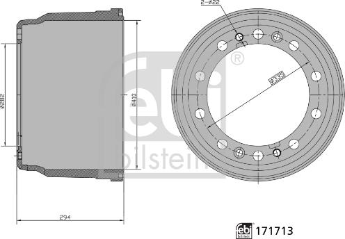 Febi Bilstein 171713 - Brake Drum car-mod.net