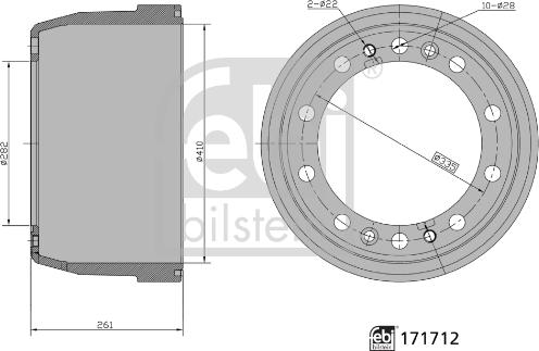 Febi Bilstein 171712 - Brake Drum car-mod.net
