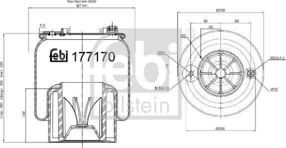 Febi Bilstein 177170 - Bellow, air suspension car-mod.net