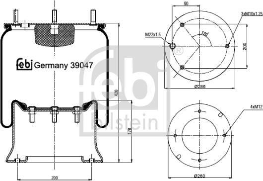 Febi Bilstein 39047 - Bellow, air suspension car-mod.net