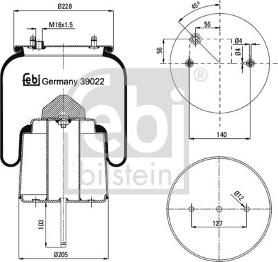 Febi Bilstein 39022 - Bellow, air suspension car-mod.net