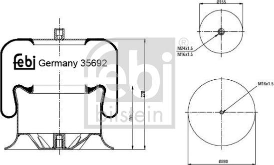 Febi Bilstein 35692 - Bellow, air suspension car-mod.net