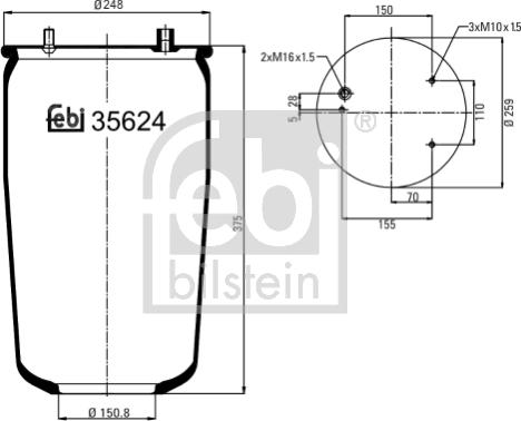 Febi Bilstein 35624 - Bellow, air suspension car-mod.net