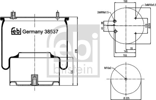 Febi Bilstein 38537 - Bellow, air suspension car-mod.net