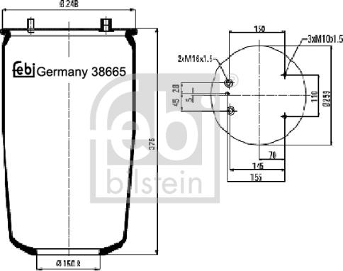 Febi Bilstein 38665 - Bellow, air suspension car-mod.net