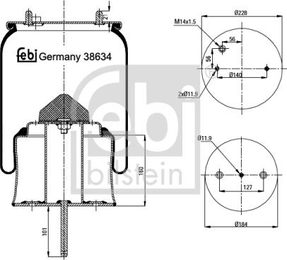 Febi Bilstein 38634 - Bellow, air suspension car-mod.net