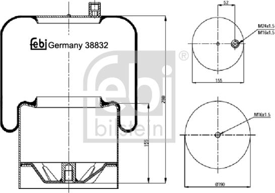 Febi Bilstein 38832 - Bellow, air suspension car-mod.net