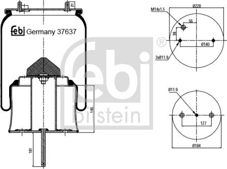 Febi Bilstein 37637 - Bellow, air suspension car-mod.net