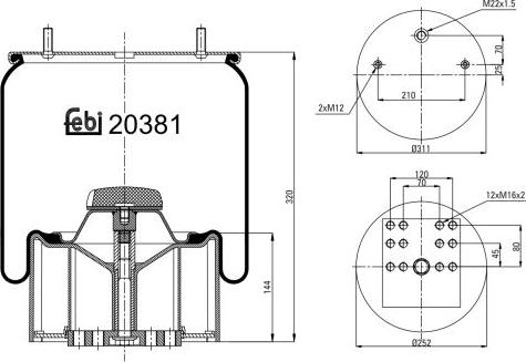 Febi Bilstein 20381 - Bellow, air suspension car-mod.net